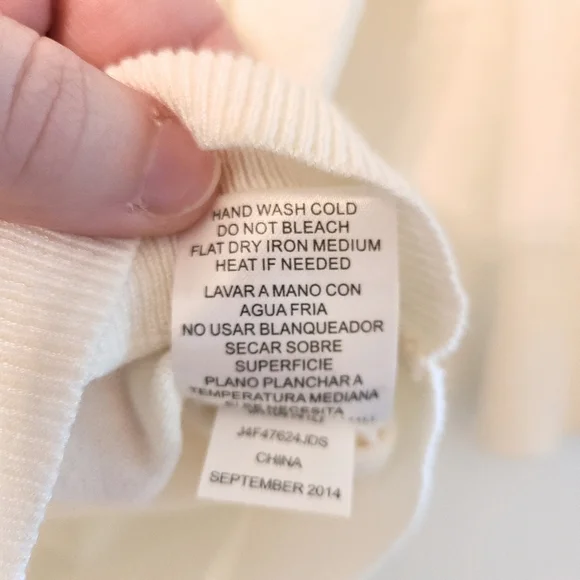 Joseph A. Creamy White Button-Up Sweater w/ Black Floral & Gold Beaded Design - Picture 4 of 7